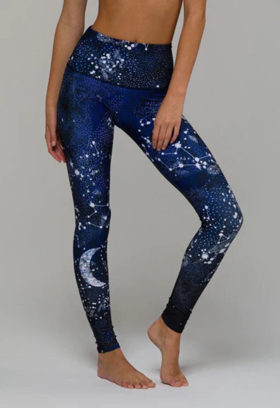 ONZIE Flow Blue Constellation High Rise Graphic Full Length Leggings Yoga S/M